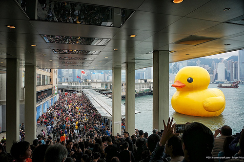 Pretty much the usual crowd (apart from the duck) at Harbour City!
