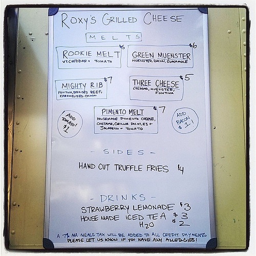 Menu at Roxy's Grilled Cheese