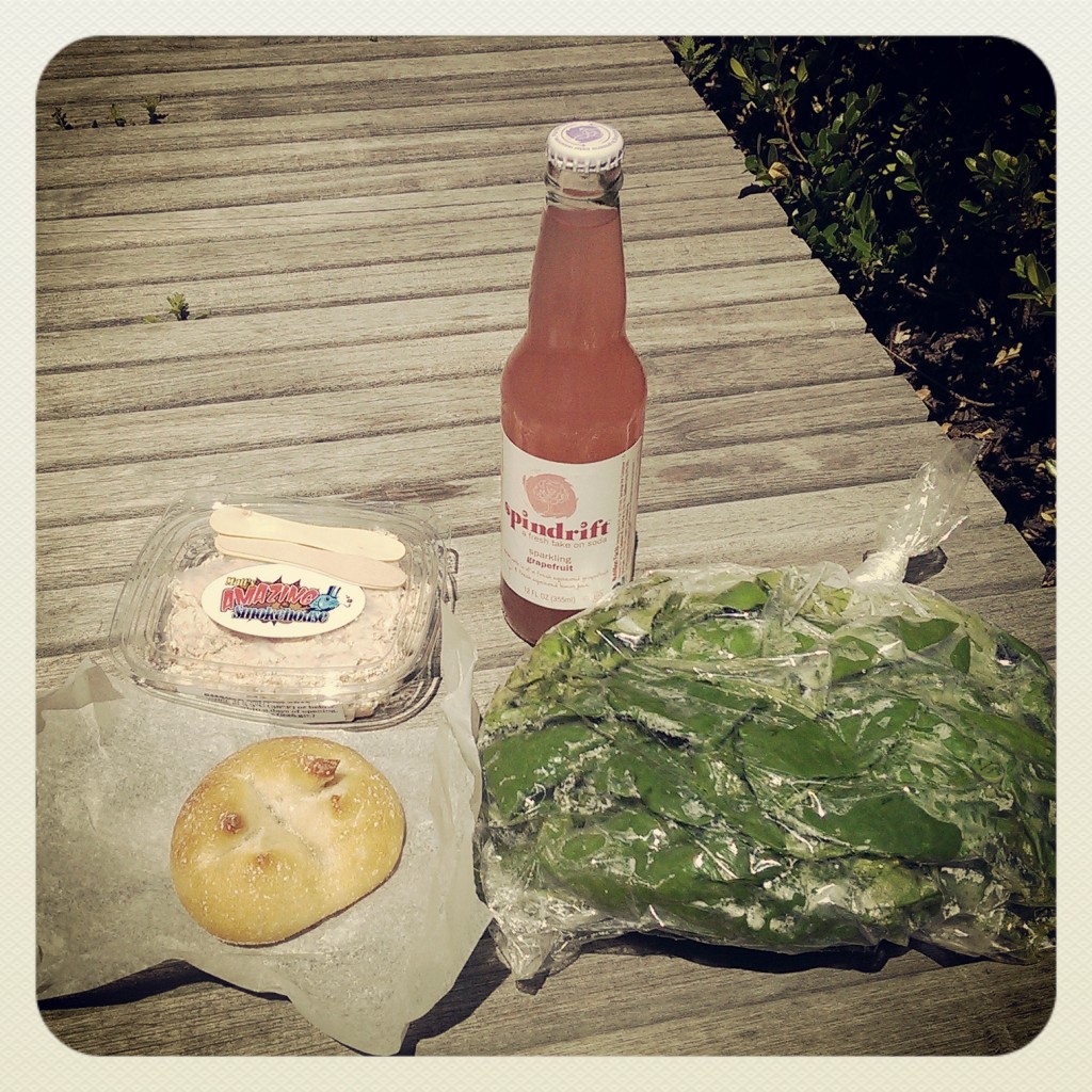 Locavore lunch on the Greenway: the components